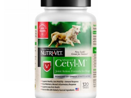 Advanced Cetyl-M Joint Action Formula for Dogs 120 Count by Nutri-Vet Discount