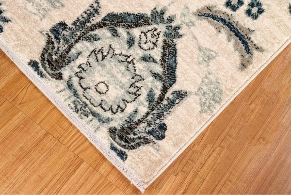 Trans Ocean Calais Vintage Floral Ivory Area Rug by Liora Manne For Sale