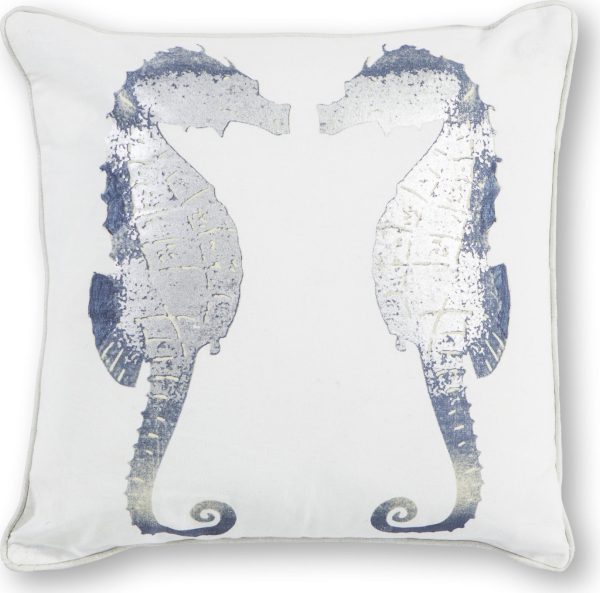 KAS Pillow L302 Silver Seahorses Hot on Sale