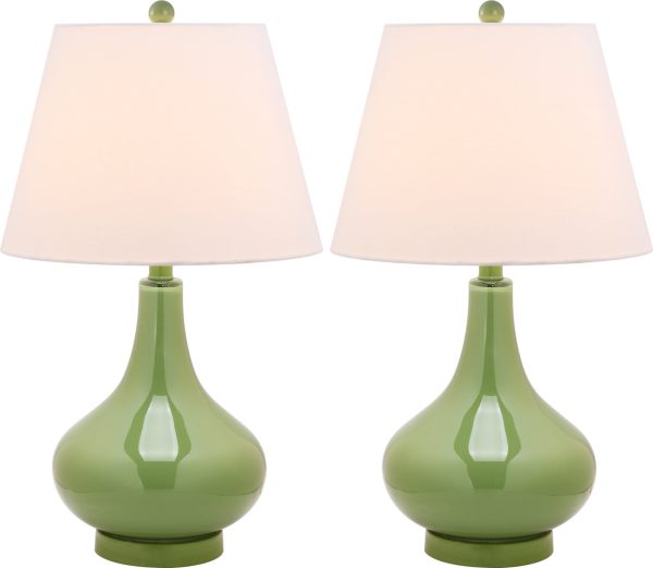 Safavieh Amy Gourd Glass Lamp Green Discount