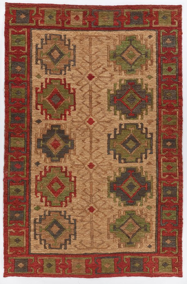 Chandra Ryleigh RYL-46900 Red Green Natural Area Rug Supply