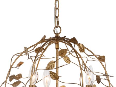 Safavieh Austen Cage Chandelier Gold Leaf Lamp Online now