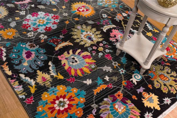 Trans Ocean Calais Vintage Floral Midnight Area Rug by Liora Manne Online now