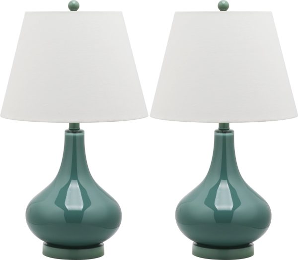 Safavieh Amy Gourd Glass Lamp Marine Blue Online Hot Sale