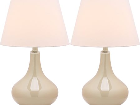 Safavieh Amy Gourd Glass Lamp Taupe For Sale