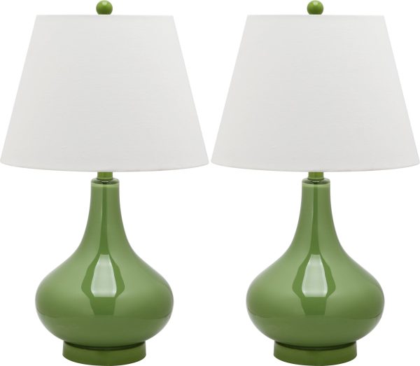 Safavieh Amy Gourd Glass Lamp Green Discount