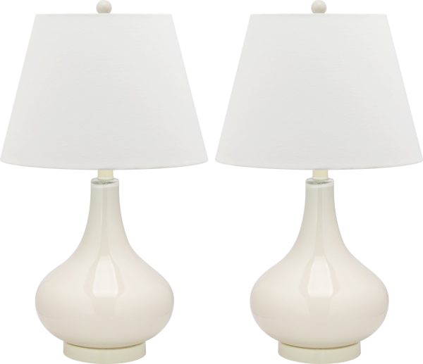 Safavieh Amy Gourd Glass Lamp White Online