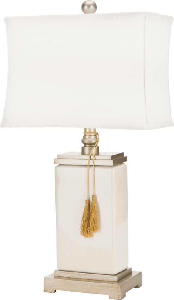 Safavieh Amiliana Cream Glazed Tassel Lamp Discount