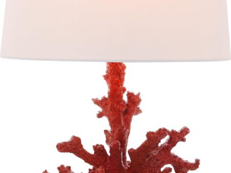 Safavieh Coral Branch Table Lamp Red For Sale