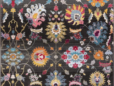 Trans Ocean Calais Vintage Floral Midnight Area Rug by Liora Manne Online now