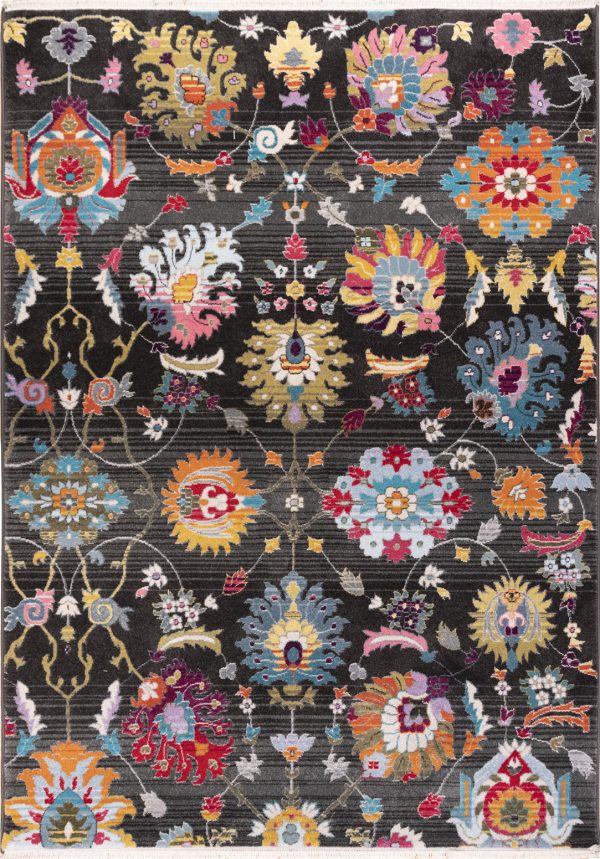 Trans Ocean Calais Vintage Floral Midnight Area Rug by Liora Manne Online now