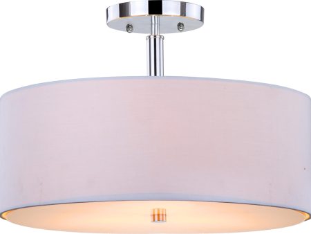 Safavieh Clara 3 Light Chrome Semi Flush Drum Lamp Fashion