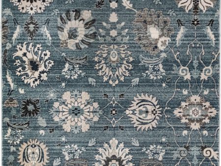 Trans Ocean Calais Vintage Floral Denim Area Rug by Liora Manne For Discount