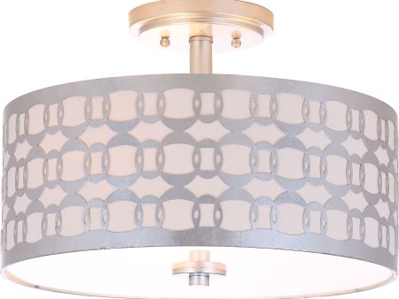 Safavieh Cedar Linked 3 Light Silver Flush Mount Lamp Fashion