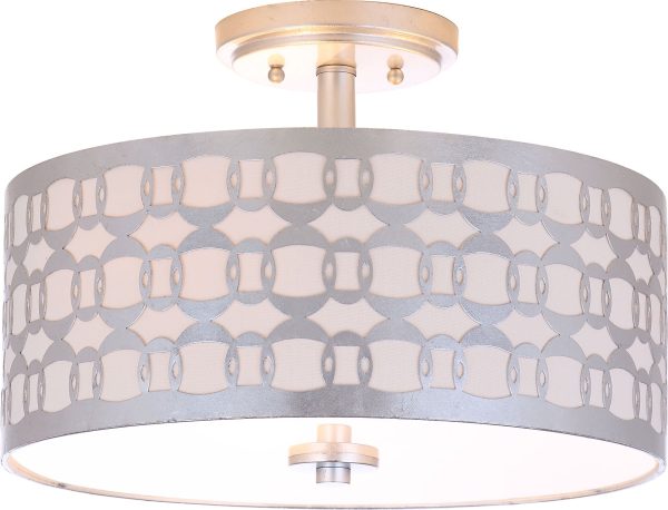 Safavieh Cedar Linked 3 Light Silver Flush Mount Lamp Fashion