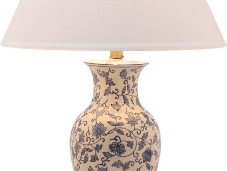 Safavieh Beijing Floral Urn Lamp Blue White For Sale