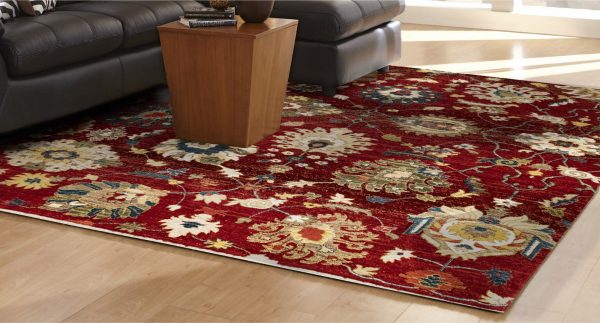 Trans Ocean Calais Vintage Floral Red Area Rug by Liora Manne Online now