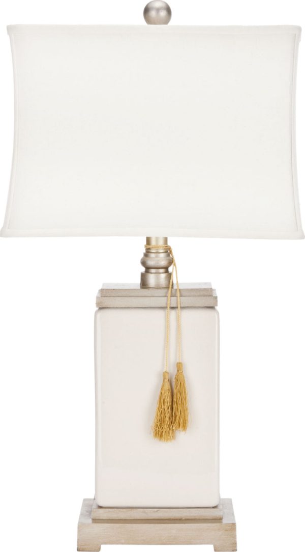 Safavieh Amiliana Cream Glazed Tassel Lamp Discount