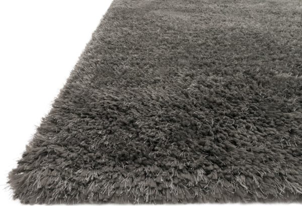 Loloi II Mila Shag MIL-01 Charcoal Area Rug For Discount