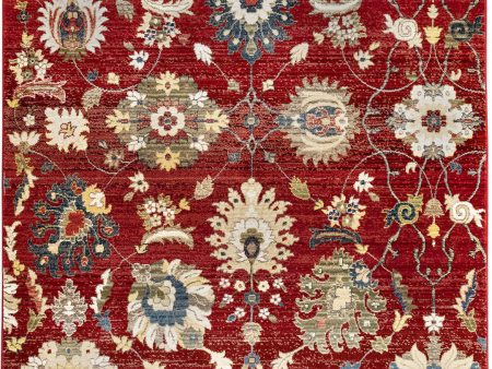 Trans Ocean Calais Vintage Floral Red Area Rug by Liora Manne Online now