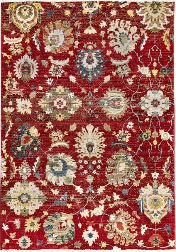 Trans Ocean Calais Vintage Floral Red Area Rug by Liora Manne Online now