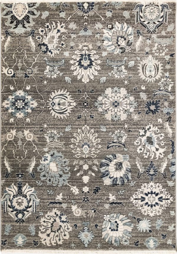 Trans Ocean Calais Vintage Floral Charcoal Area Rug by Liora Manne Cheap