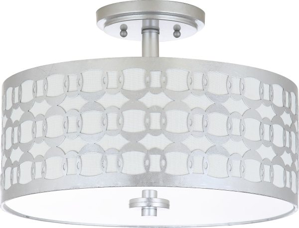 Safavieh Cedar Linked 3 Light Silver Flush Mount Lamp Fashion