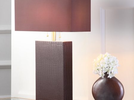 Safavieh Cheryl Crocodile Lamp Brown on Sale