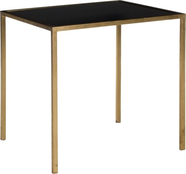 Safavieh Kiley Gold Leaf Mirror Top Accent Table and Black Discount