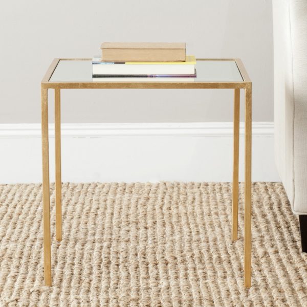 Safavieh Kiley Gold Leaf Mirror Top Accent Table Online Sale