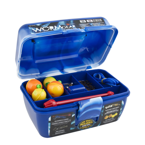 WormGear Tackle Box including 88 Pieces Blue Cheap